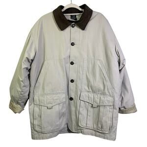 NORTH BAY Coat Chore Barn Field‎ Leather Collar Removable Fleece Quilted Lining